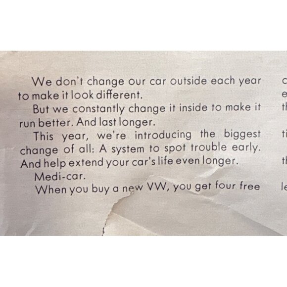 Volkswagen Medi-Car Diagnostic System Vintage Advertisement Print Poster 1970s - Picture 3 of 6